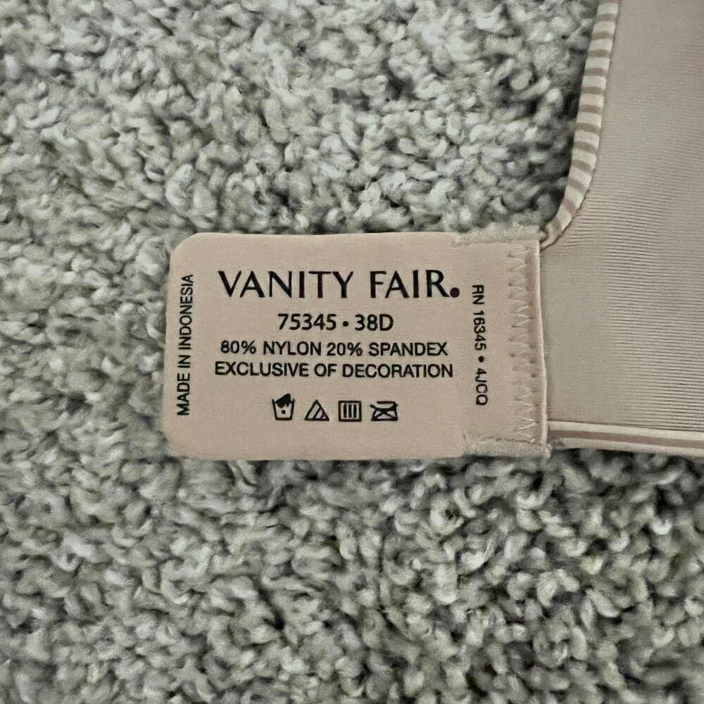 Vanity Fair Bra Coconut Stripe 38D NWT - Picture 4 of 5